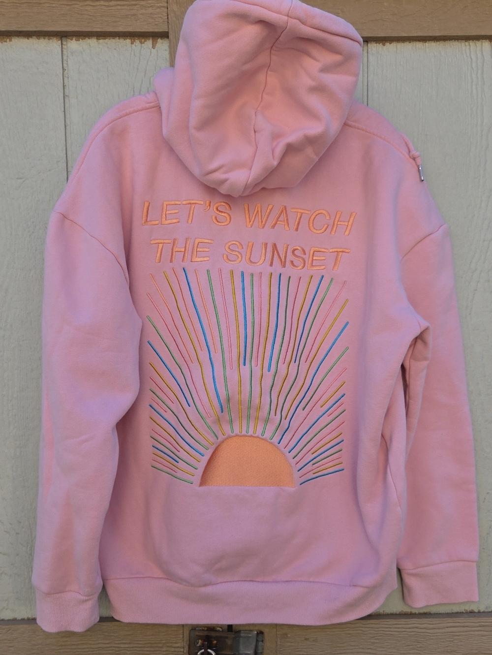 Dandy Let's Watch the Sunset" Oversized Lux Hoodie Vintage Washed Pink Coastal